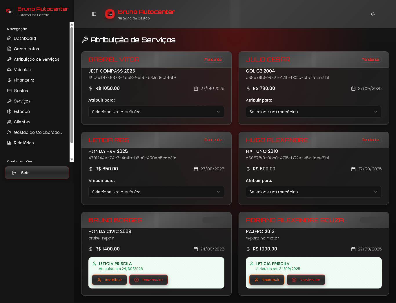 Atribuição de Serviços