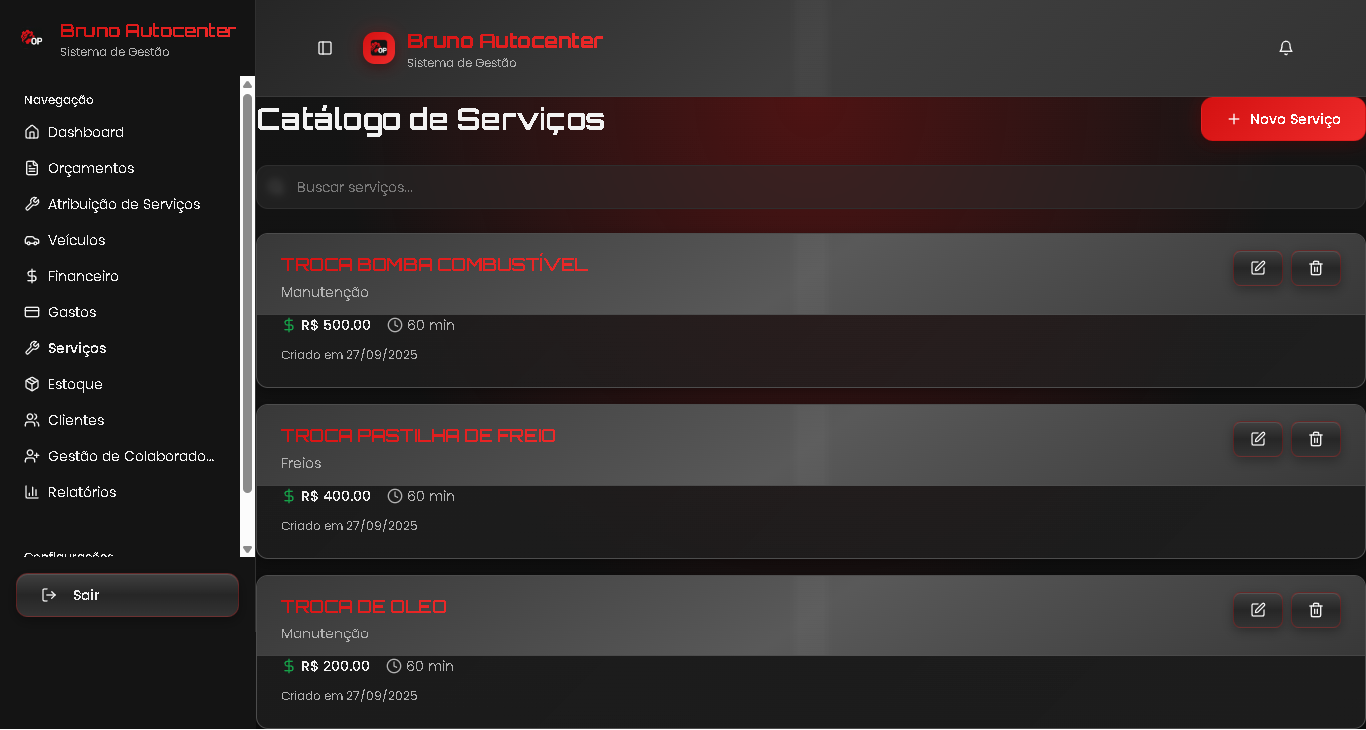 Catálogo de Serviços